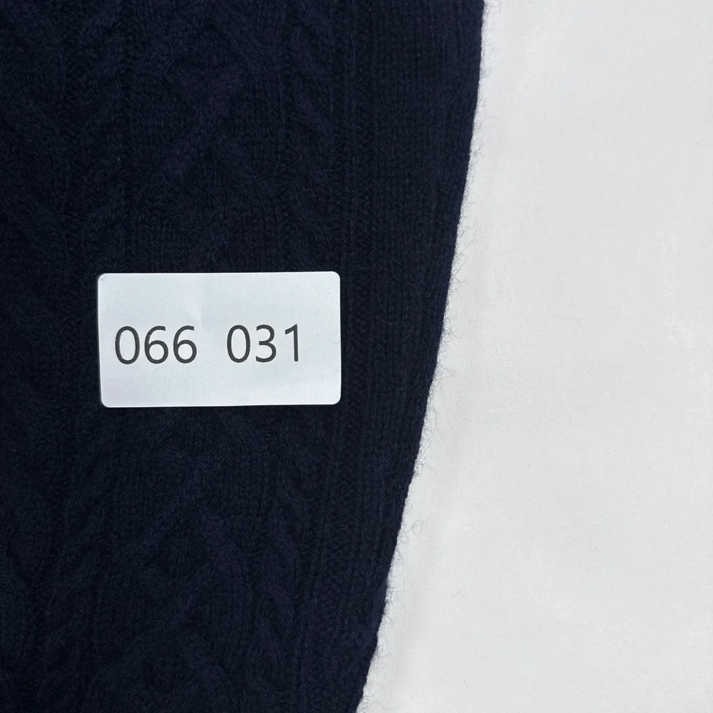 Peter Millar Mens Sweater L Blue Wool Yak Cashmere Crescent Ridge Cable 1/4 Zip